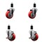 Service Caster 3.5'' SS Red Poly Wheel Swivel 1-3/8'' Expanding Stem Caster Set 2 Brakes, 4PK SCC-SSEX20S3514-PPUB-RED-2-TLB-2-138 - alternate 1